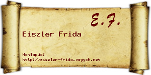 Eiszler Frida névjegykártya